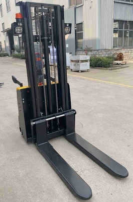 3meters 1.5tons 24V/80Ah Full electric platform stacker with side wheels and stop buttons for distribution centers use
