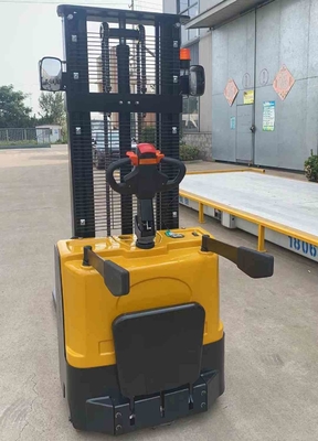 3meters 1.5tons 24V/80Ah Full electric platform stacker with side wheels and stop buttons for distribution centers use