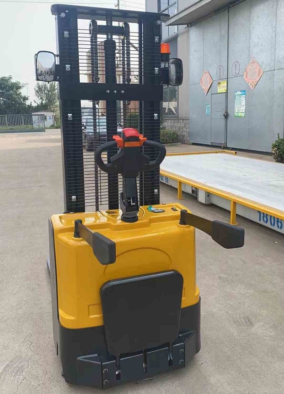 3meters 1.5tons 24V/80Ah Full electric platform stacker with side wheels and stop buttons for distribution centers use