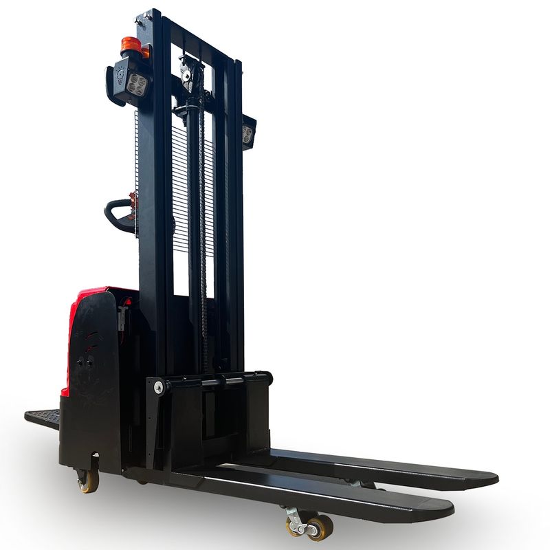 CE Certified 1.5 Ton Electric Stand-On Forklift Truck with Double Lift