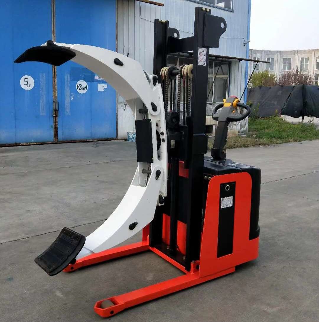 Design 1102lb 2204lb 3306lb Full Electric Roll Stacker With Leg Paper Drum Stacker For Roll Handling