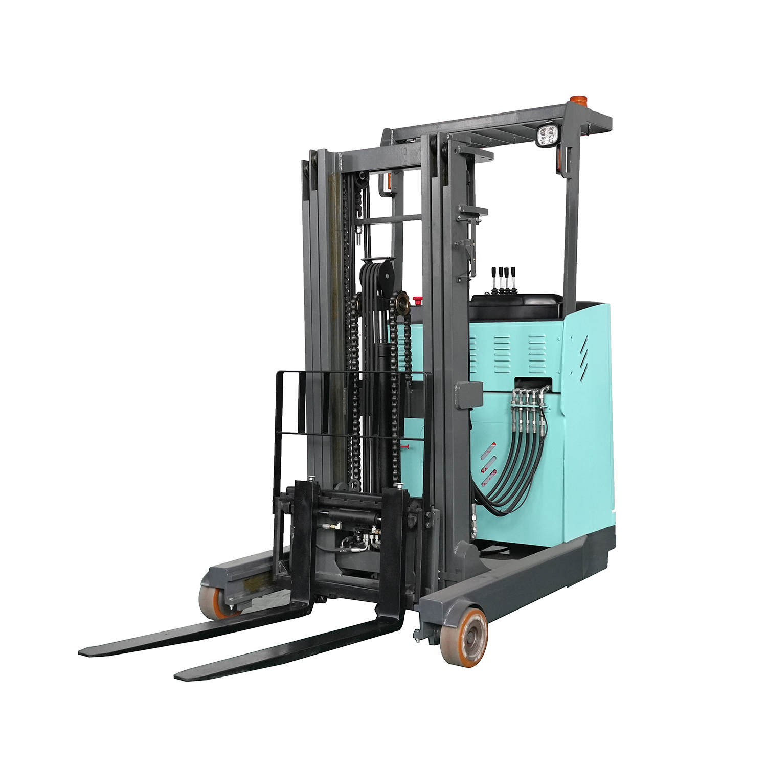 Ride on Electric Reach Truck Forklift for Narrow Aisle Warehouse with EPS
