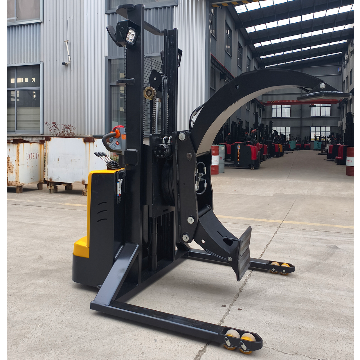 Heavy-Duty High-Performance Walkie Clamp Stacker-0.5T / 1T Loading Capacity,  Pedestrian Electric Clamp Stacker for Warehouse